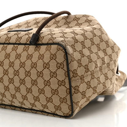 Gucci Monogram Dollar Calfskin O Drawstring Backpack Beige Ebony Testa di Moro Dark Chocolate 10 of 16