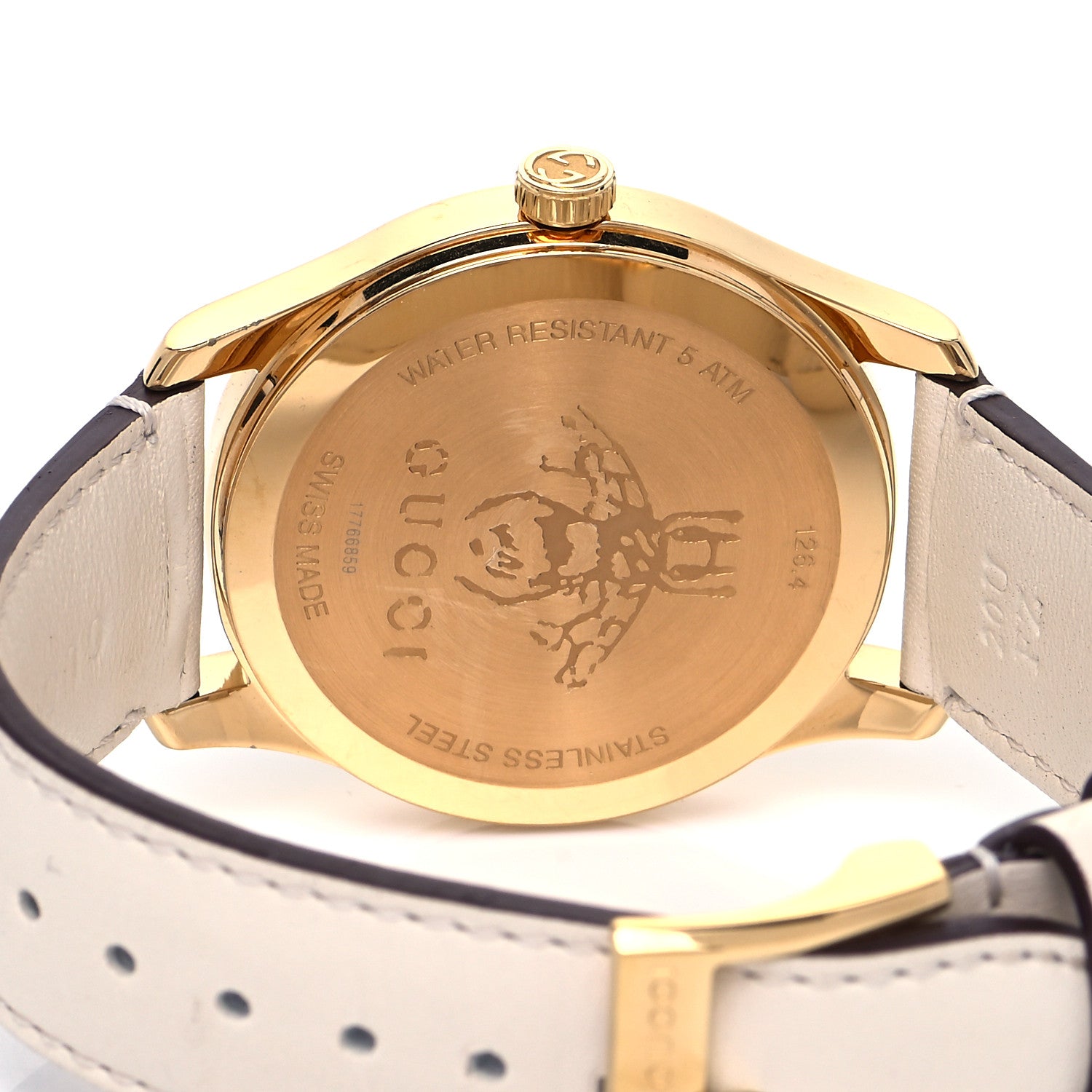Gucci Stainless Steel Calfskin 38mm Le Marché Des Merveilles Bee Quartz Watch 4 of 5