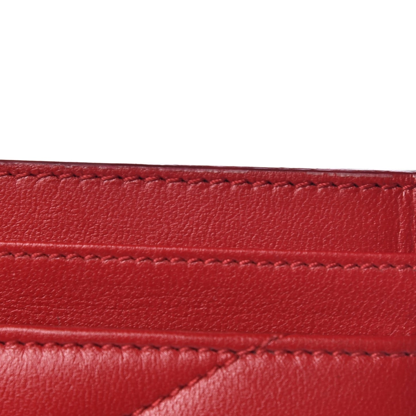 Calfskin Y Quilted Monogram LouLou Credit Card Case Red