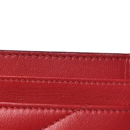 Saint Laurent Calfskin Y Quilted Monogram LouLou Credit Card Case Red 8 of 10