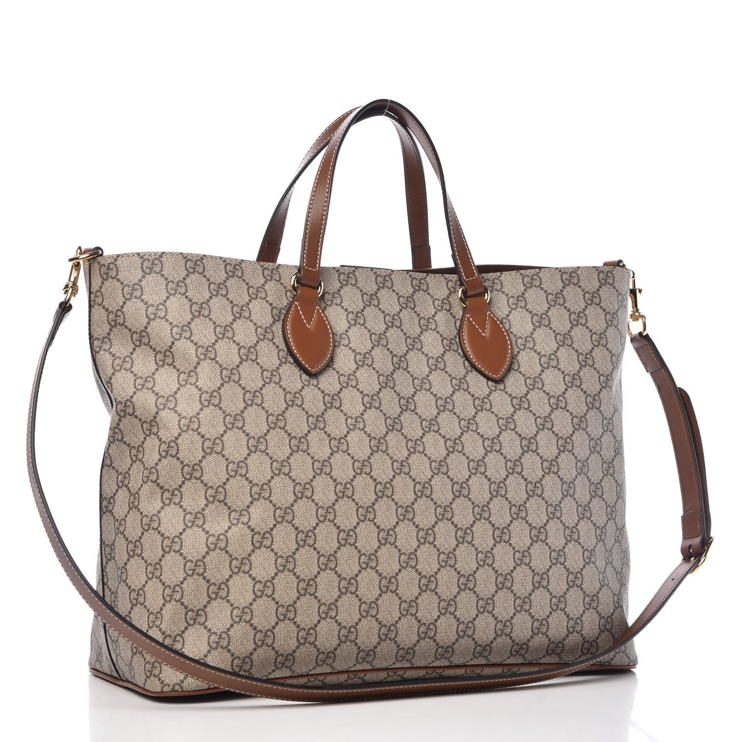 Soft GG Supreme Monogram Medium Crossbody Tote Beige Cuir