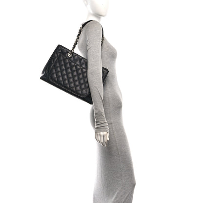 Chanel Caviar Quilted Grand Shopping Tote GST Black  Black 2 of 10