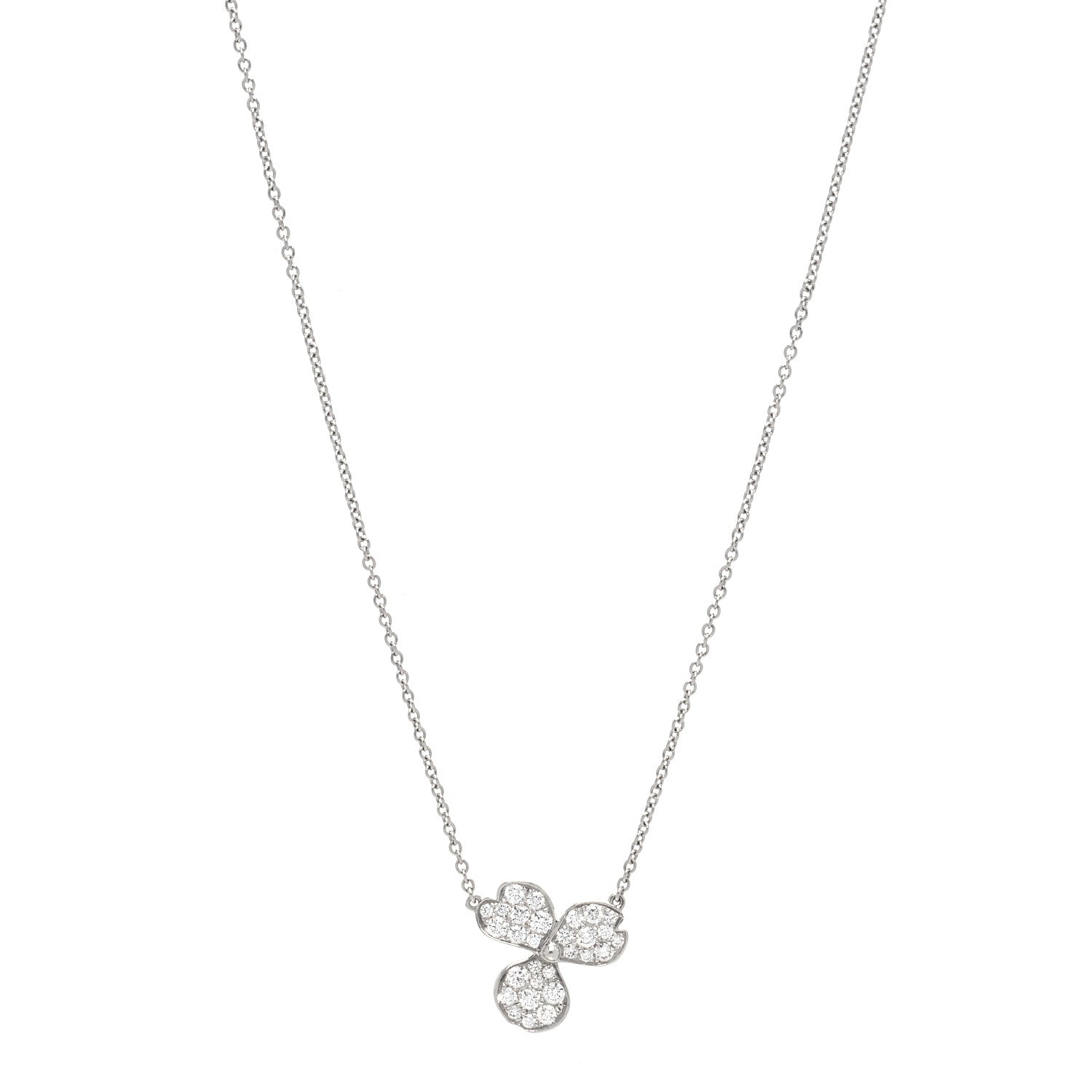 Tiffany Platinum Diamond Paper Flowers Pave Pendant Necklace 1 of 6