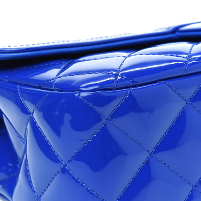Chanel Patent Quilted Large Coco Shine Flap Blue 9 of 13