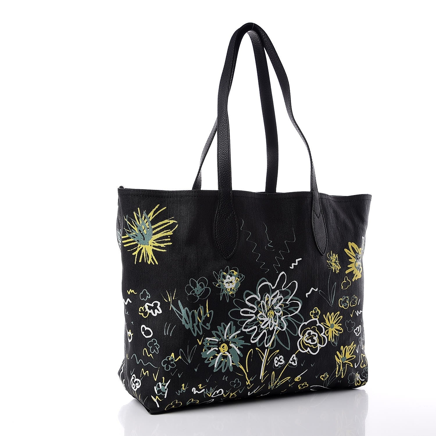 Burberry Coated Canvas Medium Reversible Doodle Tote Black 3 of 9