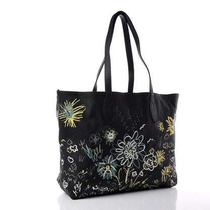 Burberry Coated Canvas Medium Reversible Doodle Tote Black 3 of 9