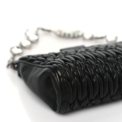 Miu Miu Nappa Matelasse Crystal Shoulder Bag Black 7 of 8