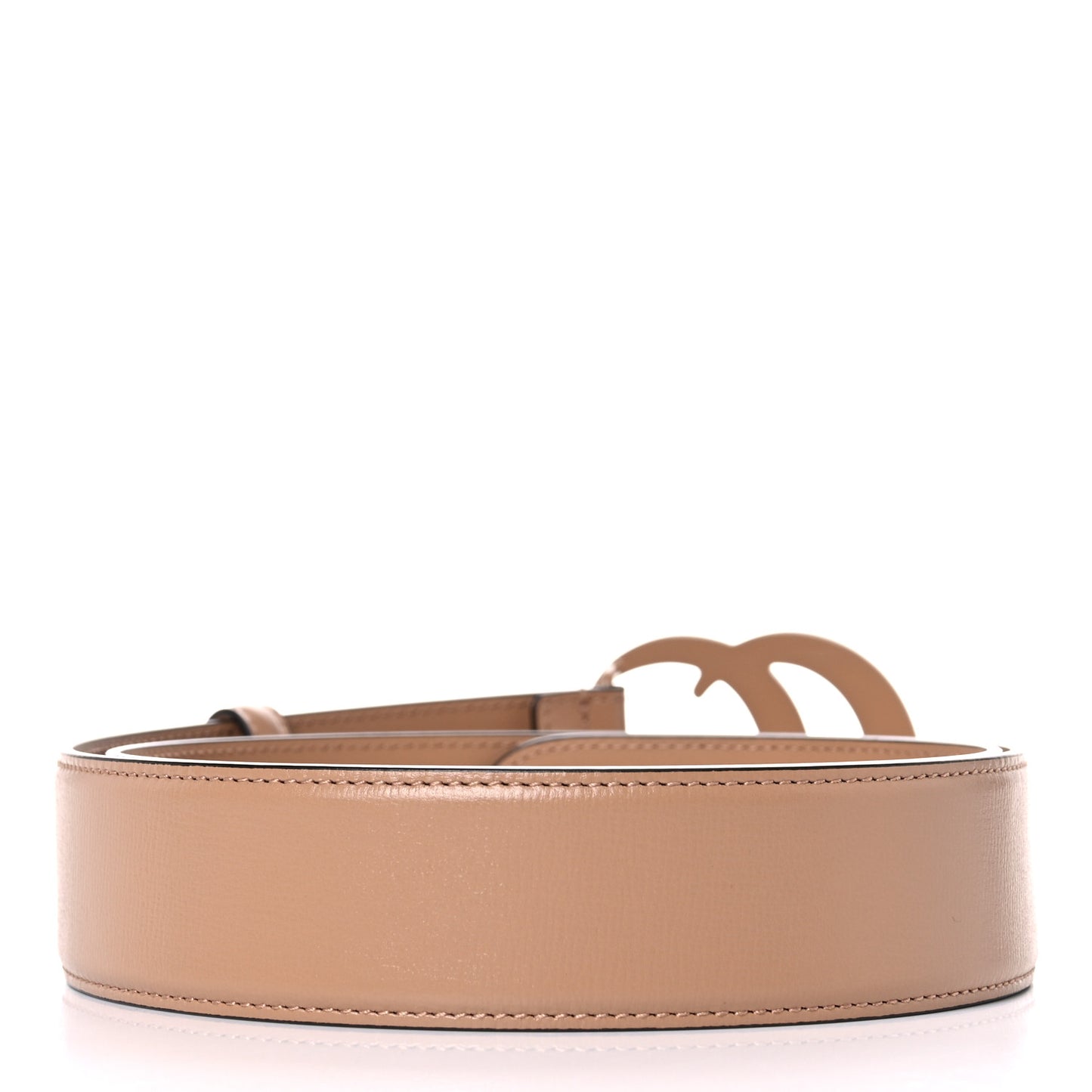 Azalea Calfskin Enamel Monochrome Double G 40mm Belt 90 36 Camelia