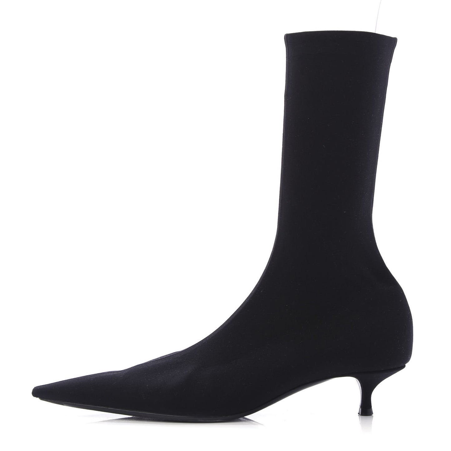 Jersey Crepe Extreme Pointed Toe Knife Booties 37 Black