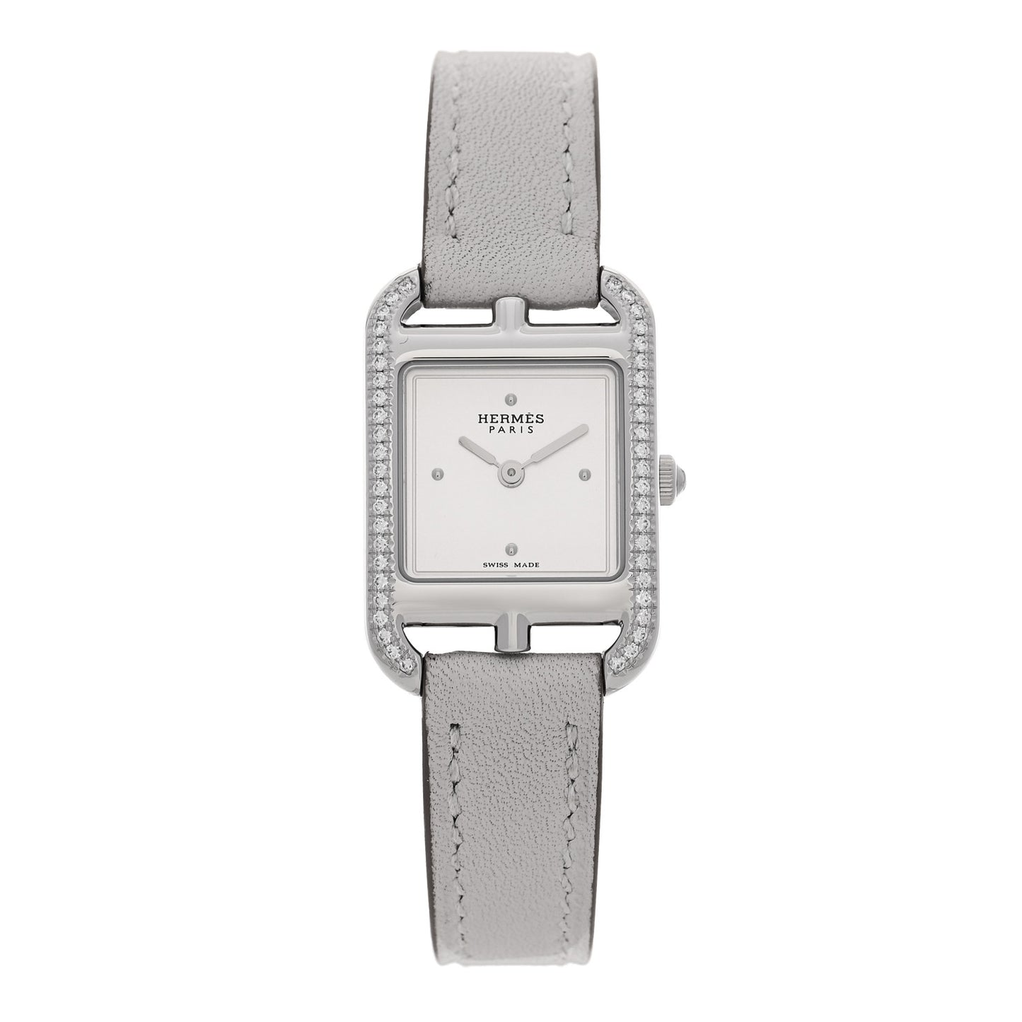 Stainless Steel Athena Diamond Bezel 21mm Cape Cod Quartz Watch Gris Perle