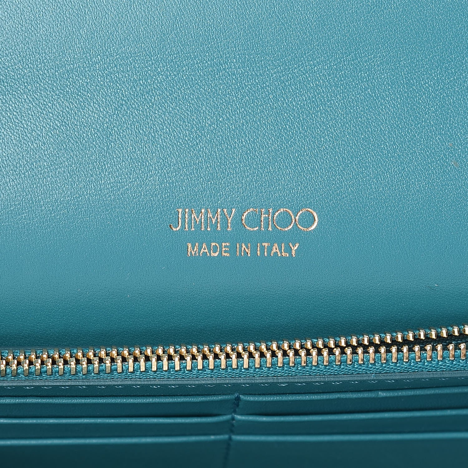 Jimmy Choo Patent Milla Wallet on Chain Turquoise 6 of 10