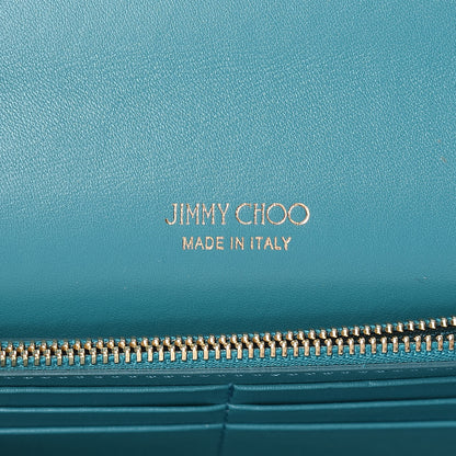 Jimmy Choo Patent Milla Wallet on Chain Turquoise 6 of 10