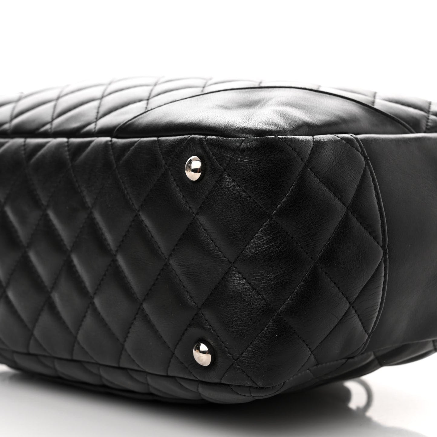 Calfskin Quilted Large Cambon Bowler Black