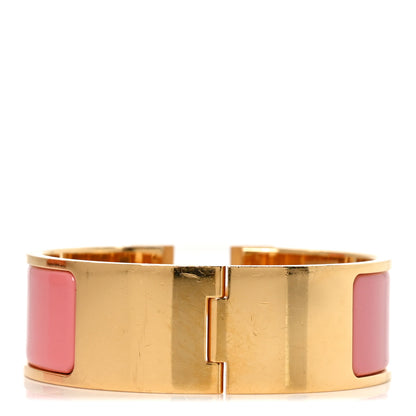 Hermes Enamel Wide Clic Clac H Bracelet GM Papaye 3 of 5