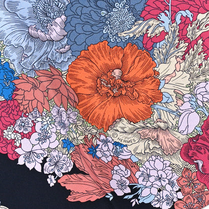 Hermes Silk Robe Legere Scarf 90 Marine Parme Rose 4 of 5