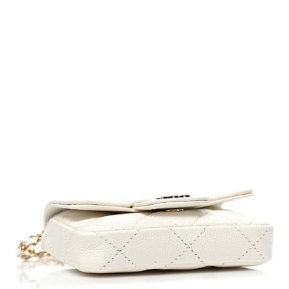 Chanel Caviar Quilted Mini Chain Belt Bag White 3 of 8