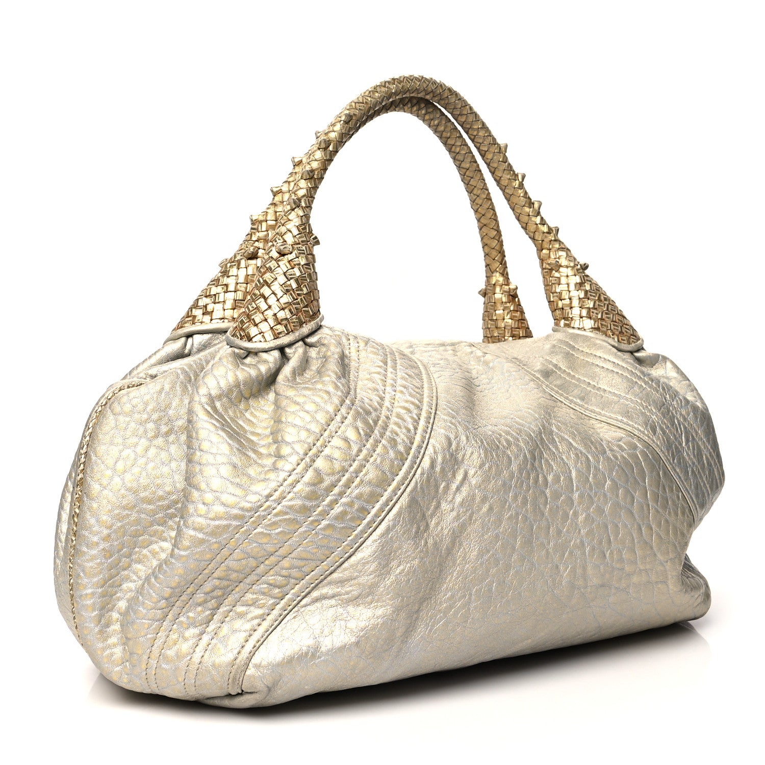 Fendi Nappa Nuvolata Bimetal Spy Oro Argento 3 of 15