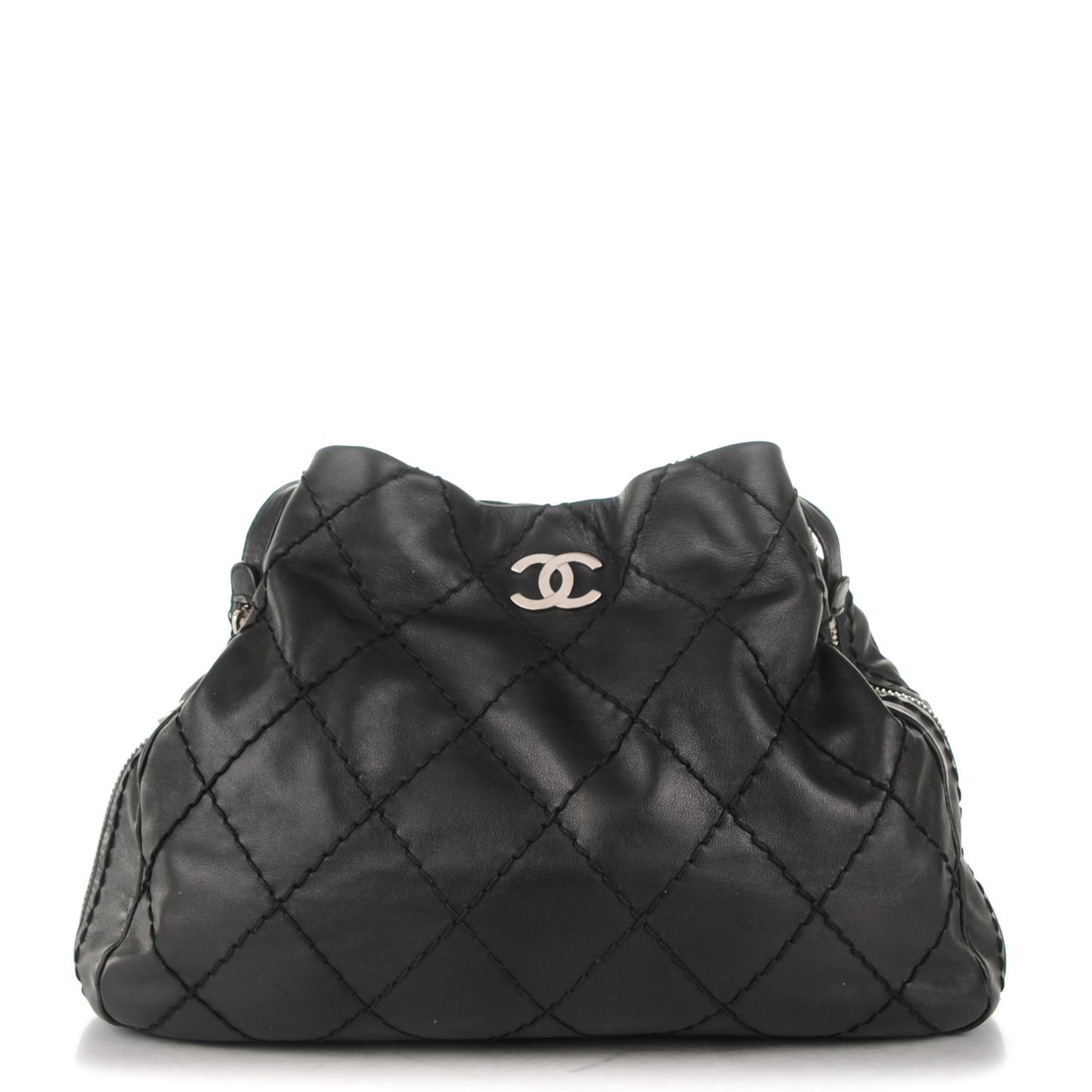 Lambskin Expandable Tote Black