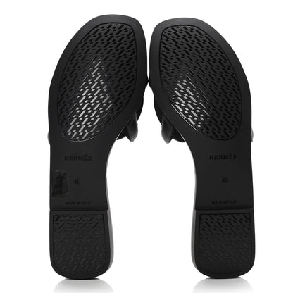 Hermes Rubber Aloha Sandals 40 Black 7 of 10