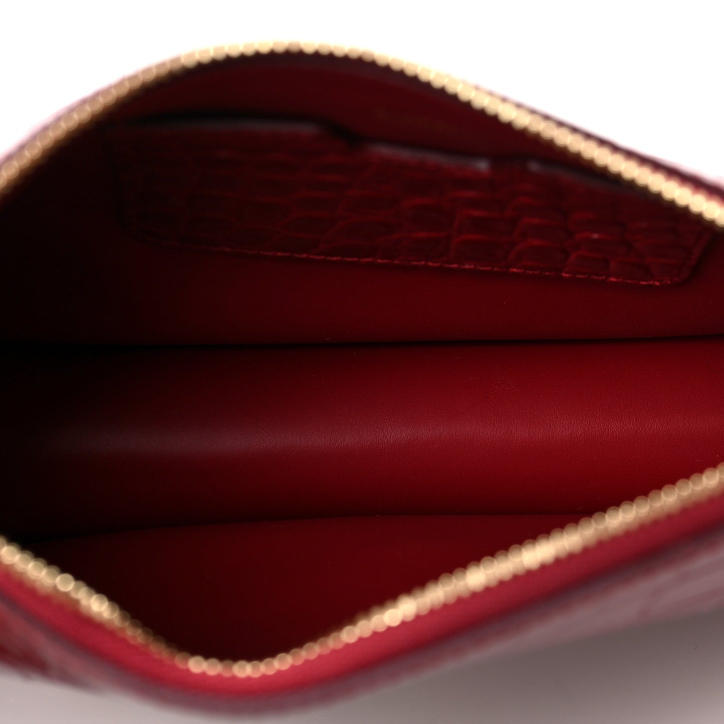Calfskin Alligator Embossed Mini TB Shoulder Pouch Dark Carmine