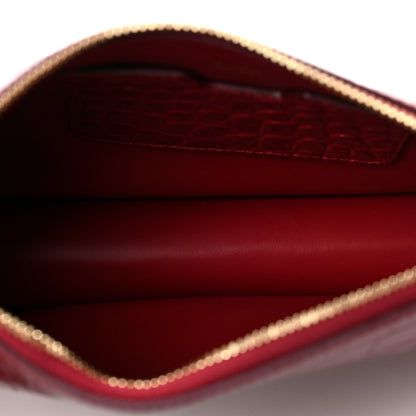 Burberry Calfskin Alligator Embossed Mini TB Shoulder Pouch Dark Carmine 5 of 7