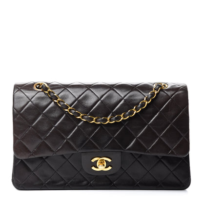 Chanel Lambskin Quilted Medium Double Flap Dark Brown 1 of 13