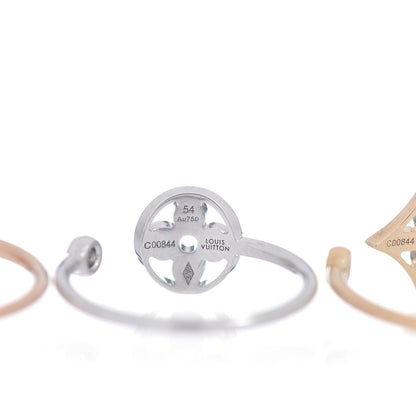 Louis Vuitton 18k White Yellow Pink Gold Diamond Monogram Idylle Rings 54 7 5 of 6