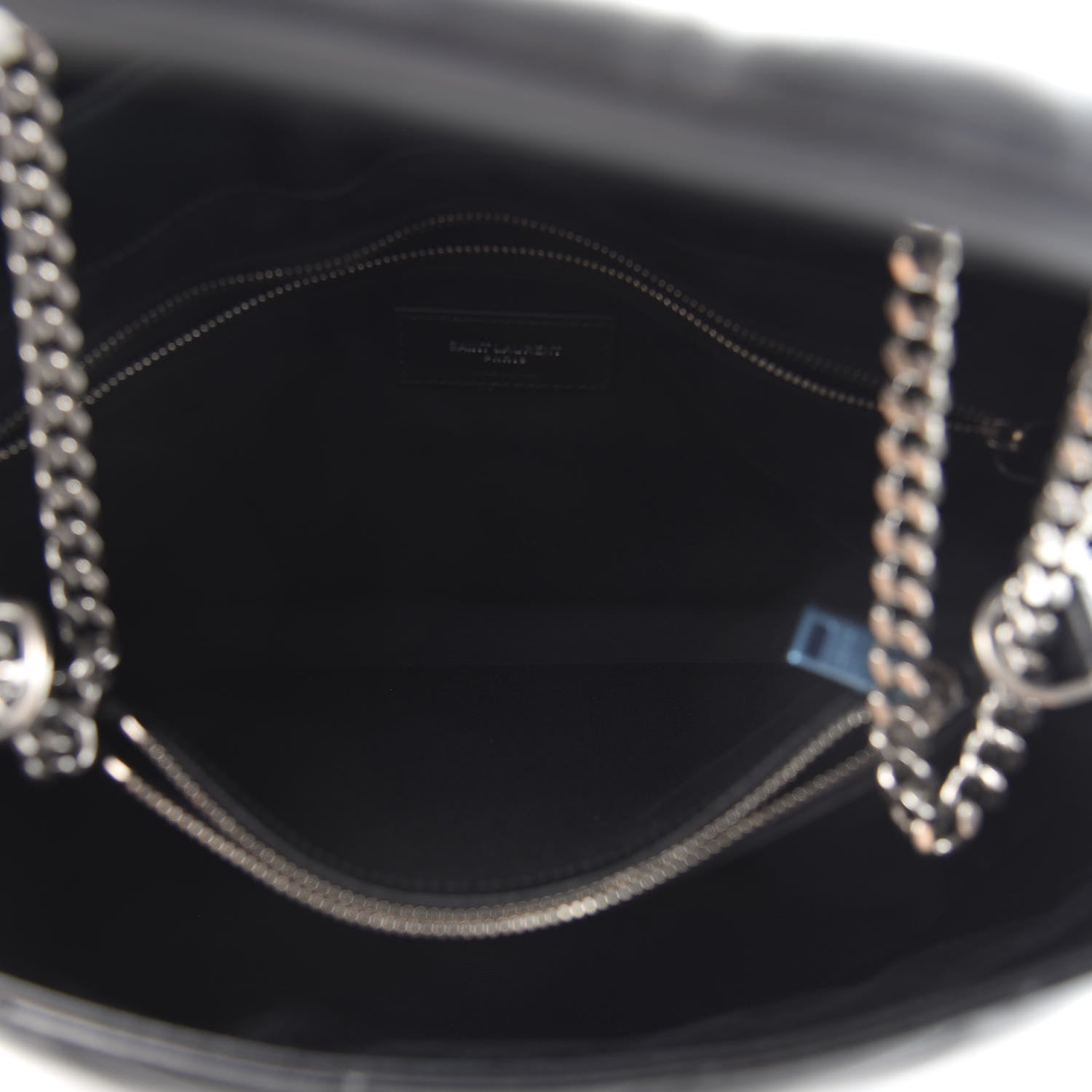 Saint Laurent Calfskin Y Quilted Monogram Medium Loulou Chain Satchel Black 5 of 13