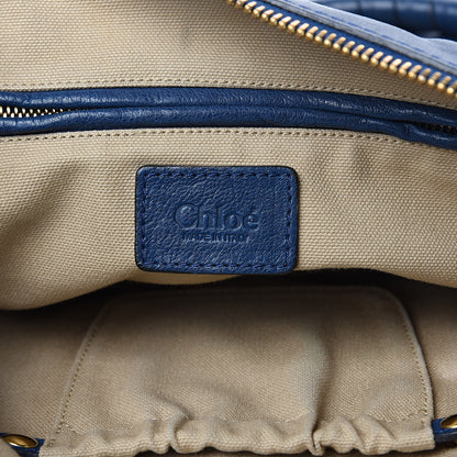 Chloe Natural Grain Calfskin Medium Marcie Nude Satchel Factory Blue 6 of 17