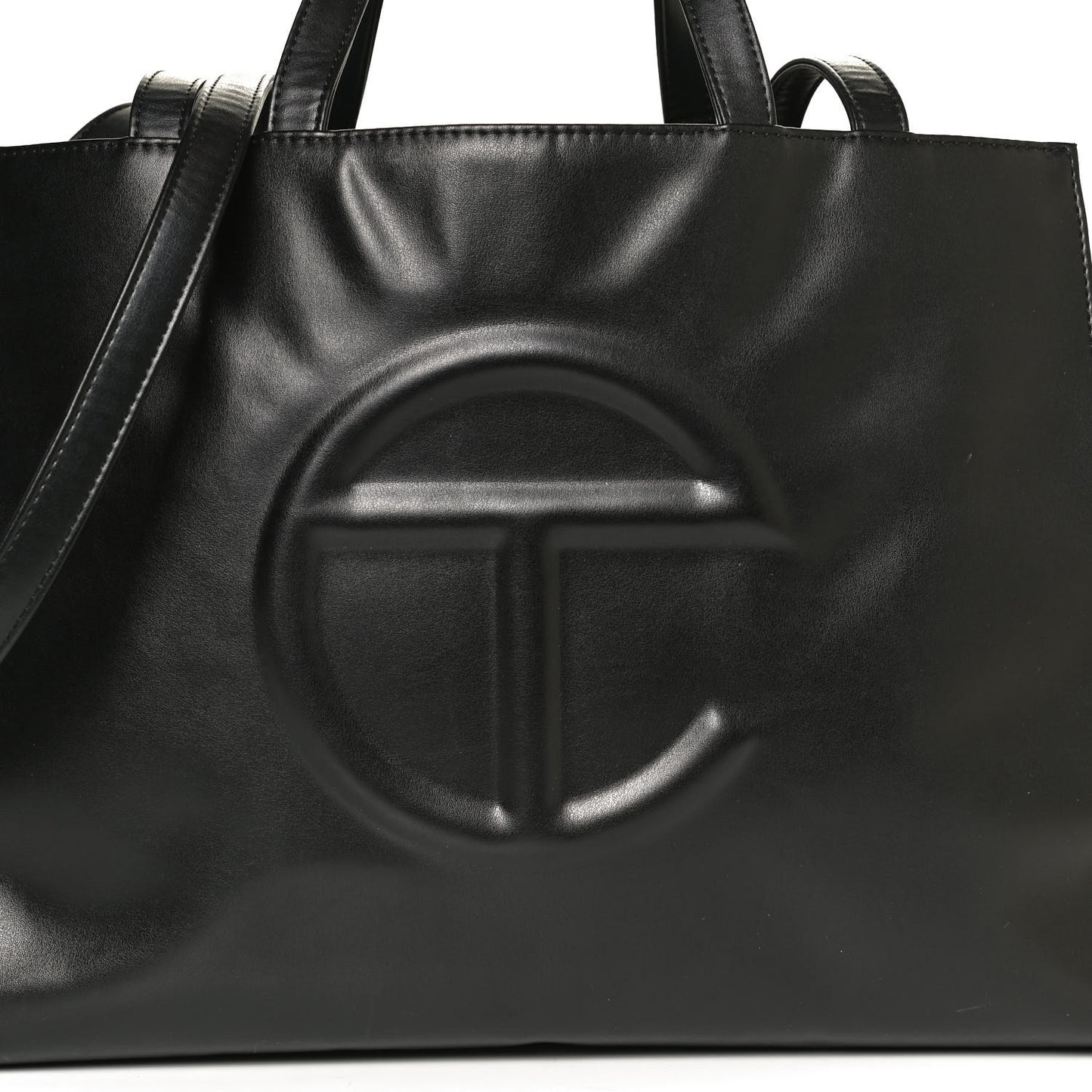 Vegan Leather Medium Shopping Bag Black