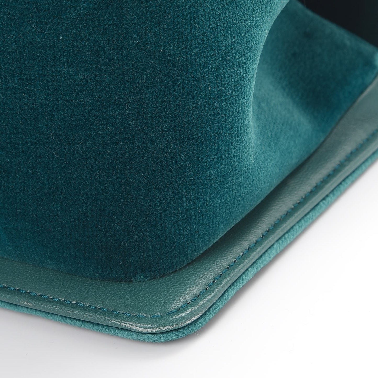 Velvet Chevron Quilted Medium Boy Flap Peacock Blue