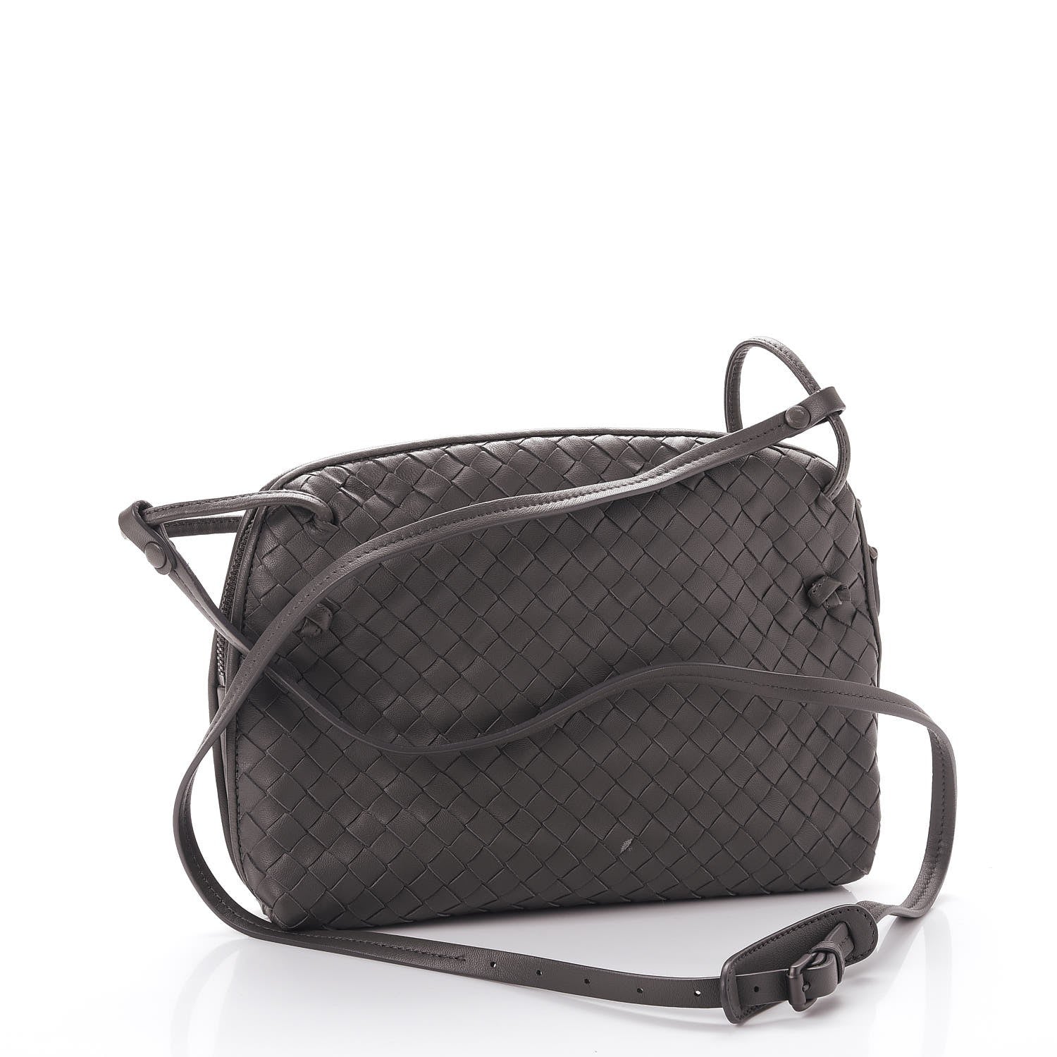 Bottega Veneta Nappa Intrecciato Pillow Crossbody Messenger Light Grey 3 of 15