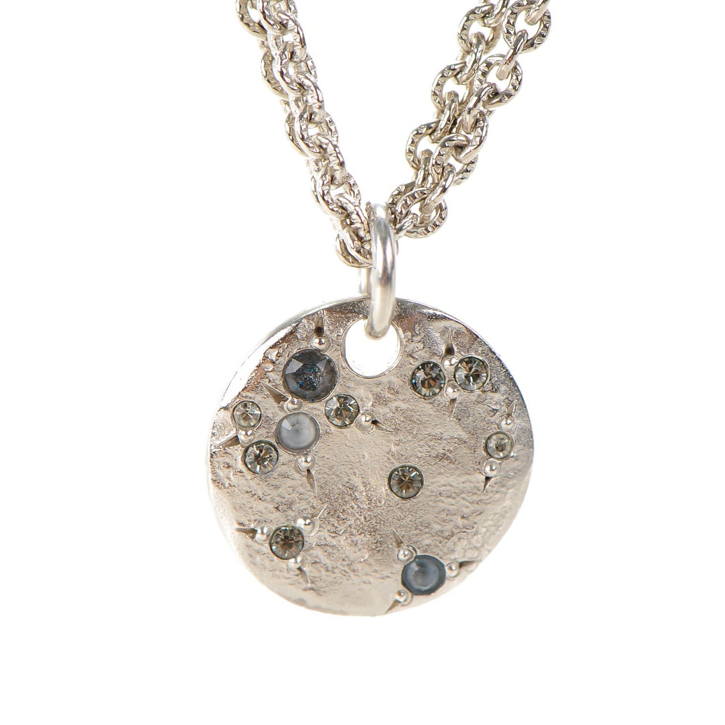 Crystal CC Pendant Necklace Silver