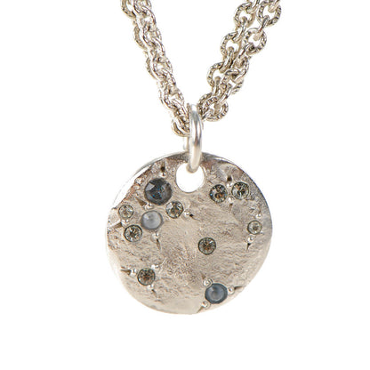 Chanel Crystal CC Pendant Necklace Silver 5 of 9