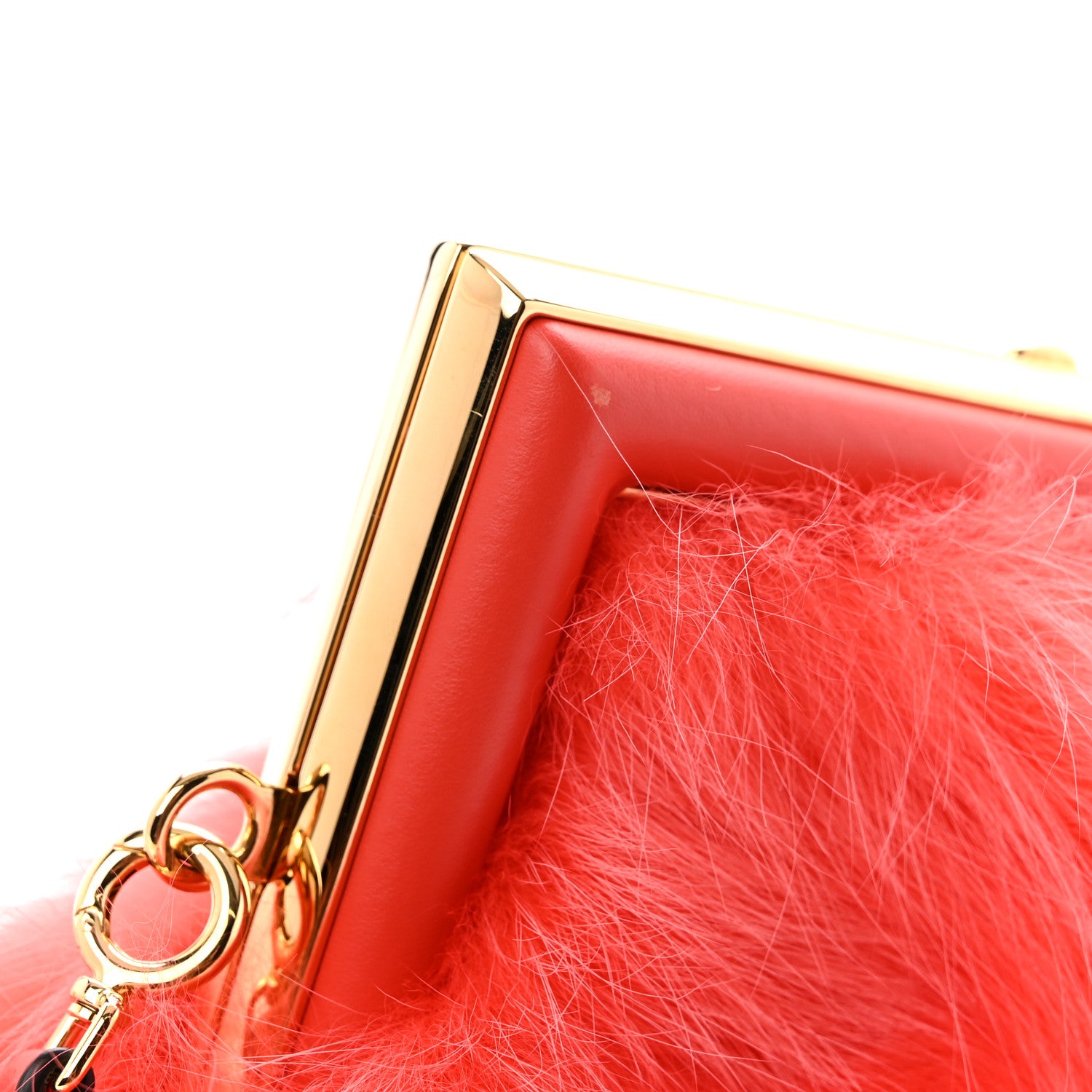 Fendi Fox Fur Shiny Nappa Small Fendi First Papavero 11 of 11