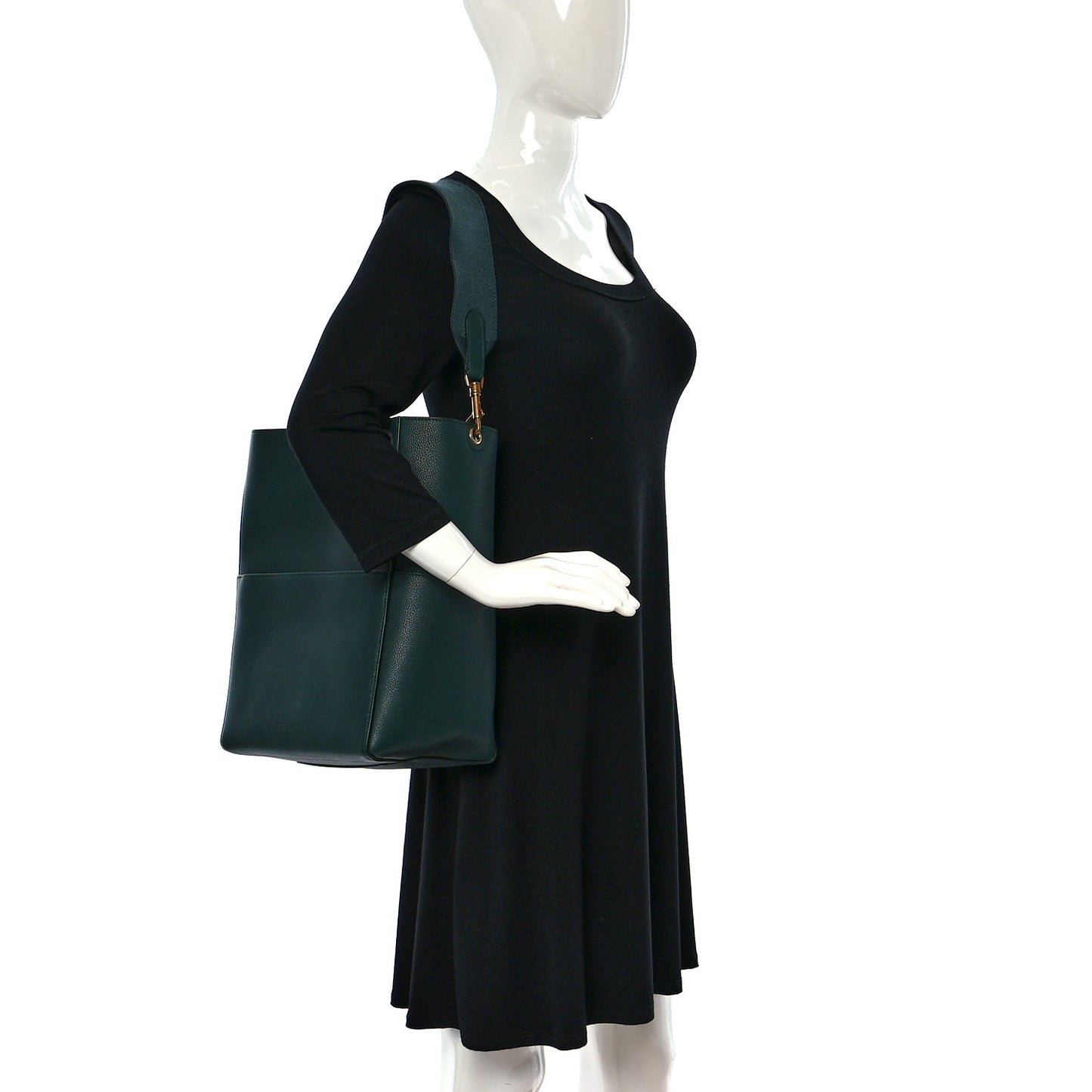 Soft Grained Calfskin Sangle Bucket Bag Amazone