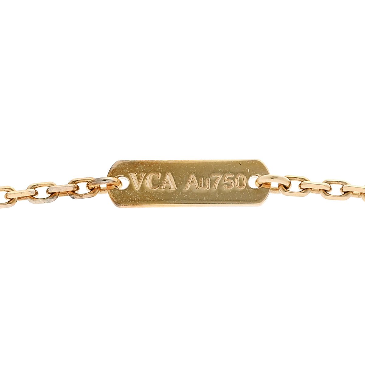 18K Yellow Gold Mother of Pearl Vintage Alhambra Pendant Necklace
