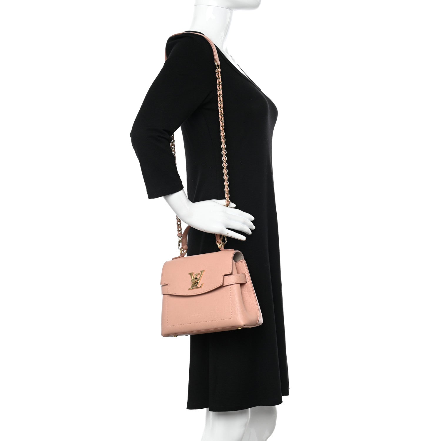 Louis Vuitton Soft Calfskin Mini Lockme Rose Trianon 2 of 12