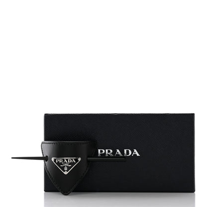 Prada City Calfskin Hair Clip Black 4 of 4