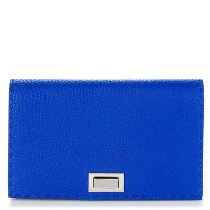 Fendi Cuoio Romano Selleria Peekaboo Wallet Blue Neon 1 of 8