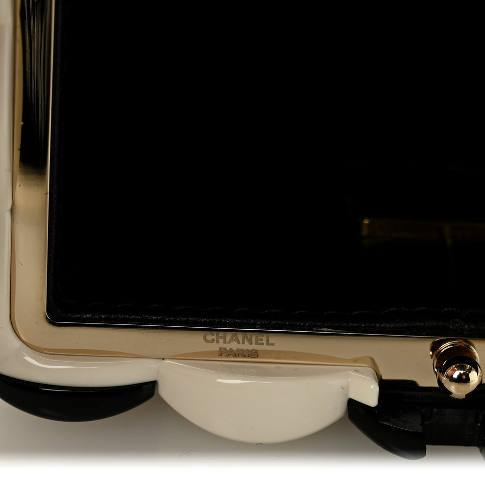 Chanel Resin Pearl Crystal Popcorn Bucket Minaudiere Black White Pink ...
