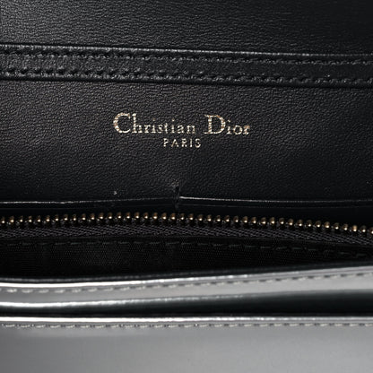 Christian Dior Metallic Patent Micro-Cannage Diorama Wallet on Chain Pouch Silver 6 of 11