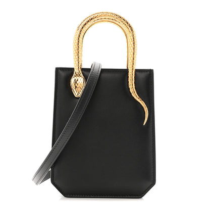 Bulgari Calfskin Mini Serpentine Tote Black 1 of 10