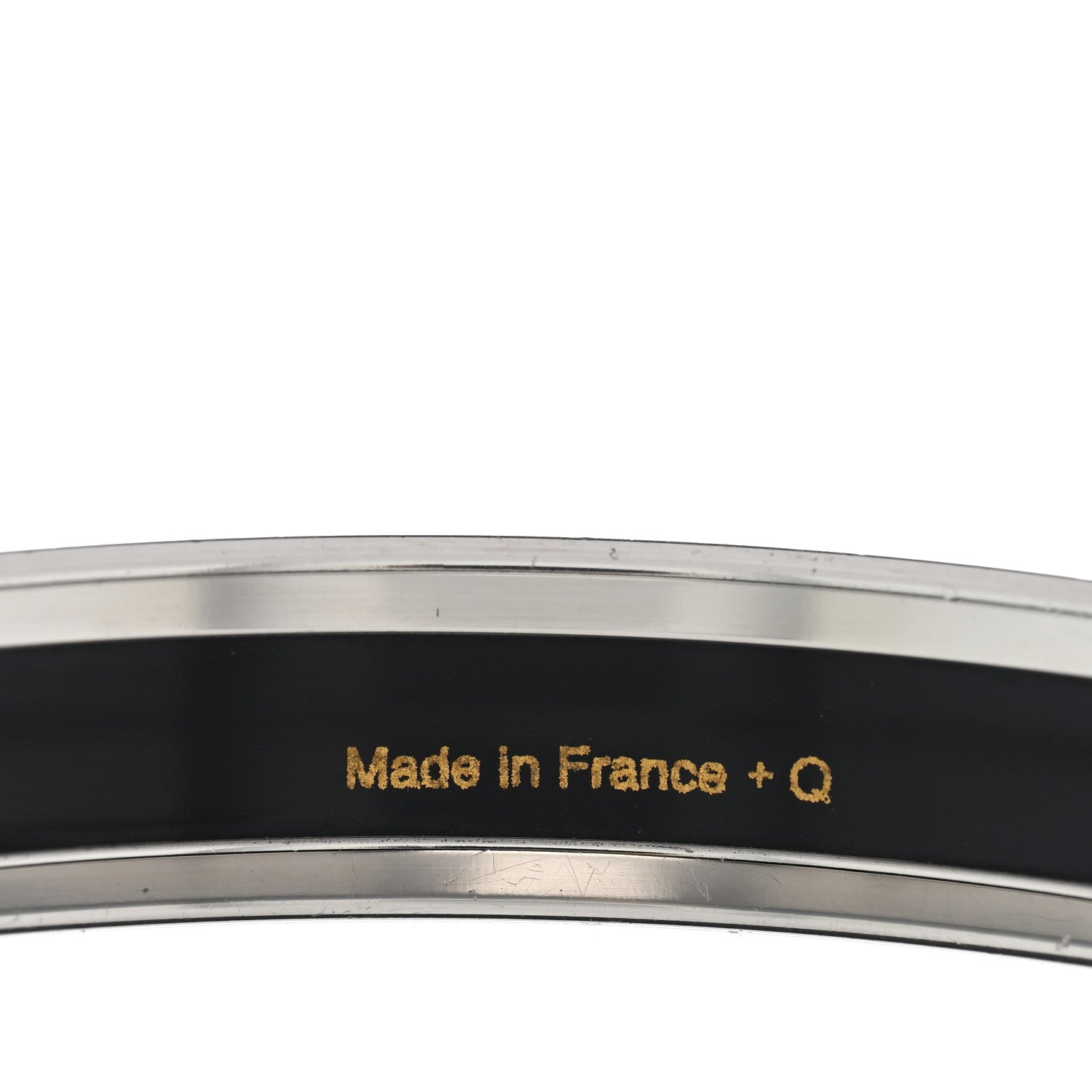 Hermes Enamel Printed Narrow Caleche Bracelet 70 Grey 5 of 5