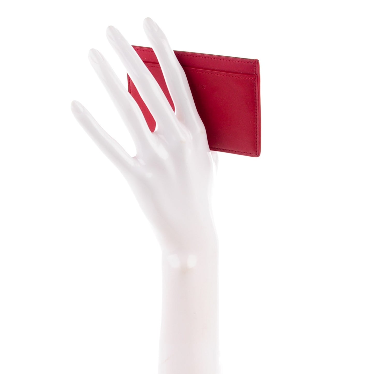 Calfskin Credit Card Case Red