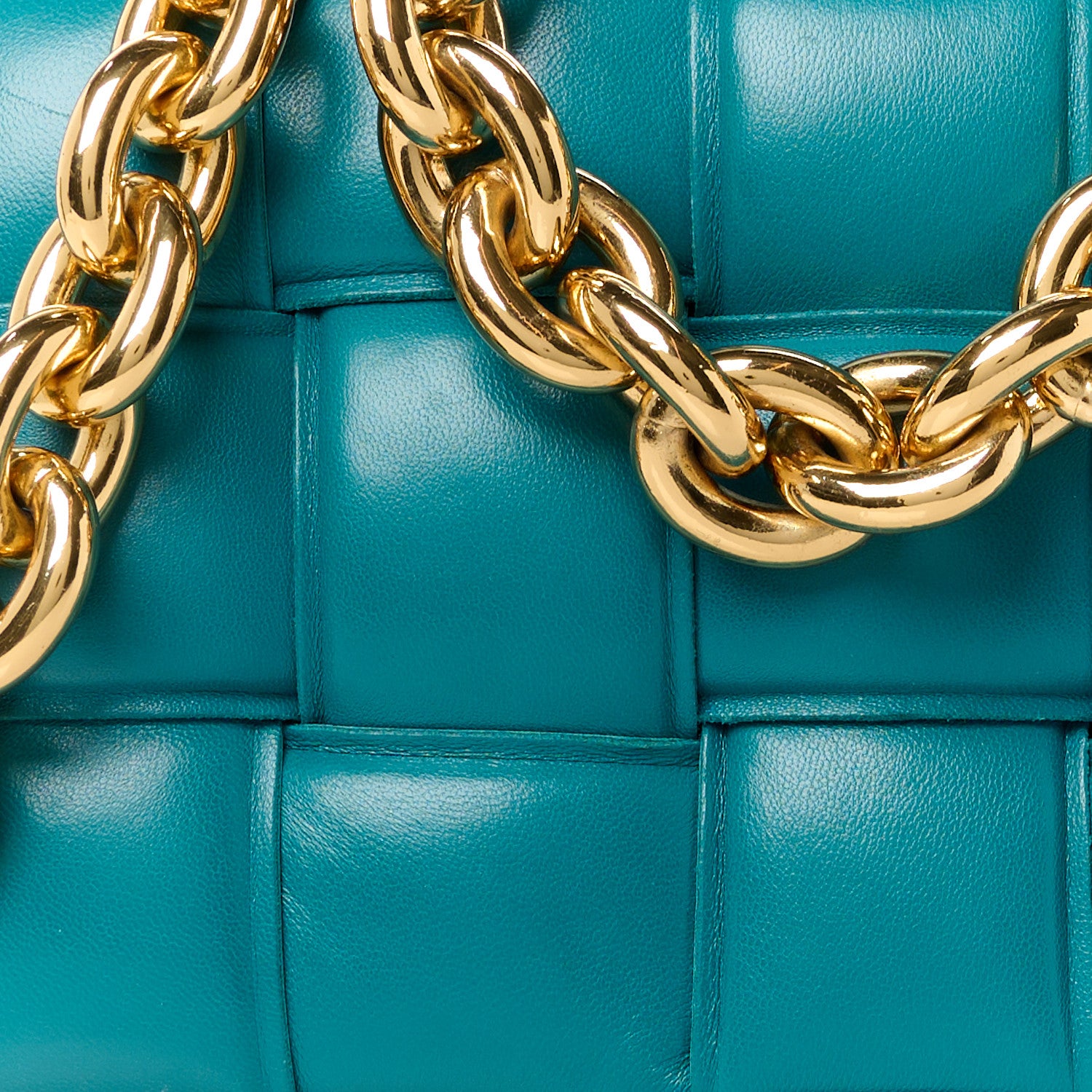 Bottega Veneta Lambskin Maxi Intreccio Padded Chain Cassette Crossbody Bag Mallard 10 of 12