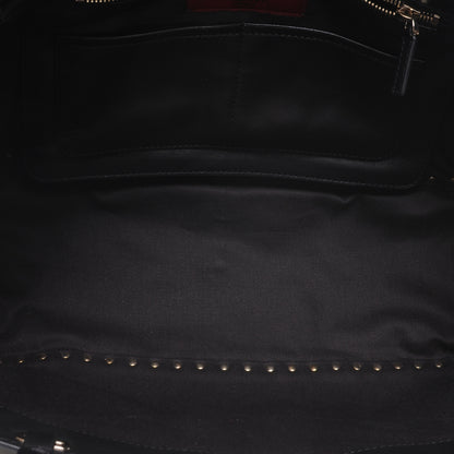Valentino Garavani Vitello Medium Rockstud Tote Black 6 of 7