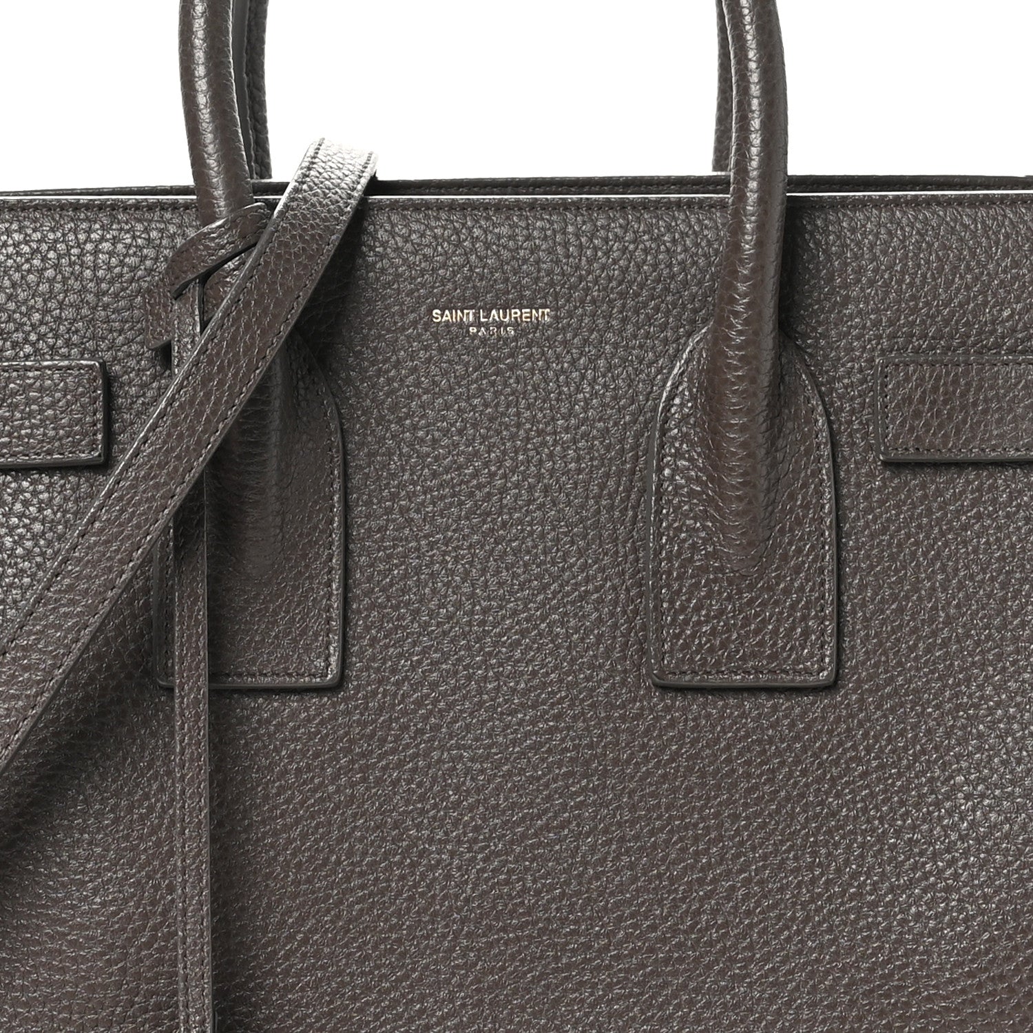 Saint Laurent Grained Calfskin Small Sac De Jour Taupe 10 of 12