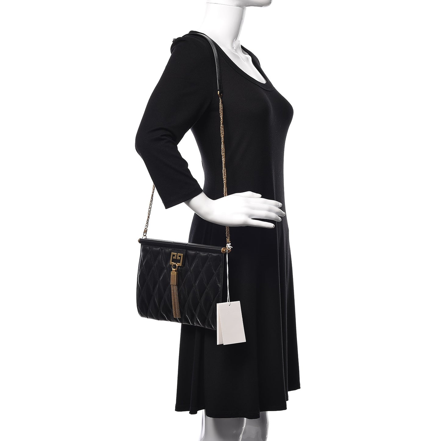 Goatskin Quilted Medium Gem Bag Black