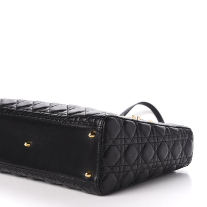 Christian Dior Lambskin Cannage Large Lady Dior Black 9 of 10